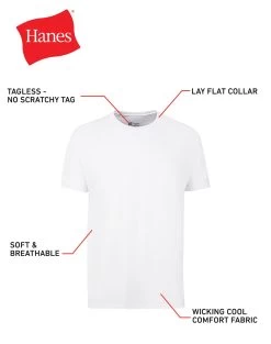 Hanes Men's ComfortSoft® White Crewneck Undershirt 10-Pack -Outfit Fashion Shop HNS 2135Z0 White Detail02 637813817861261736