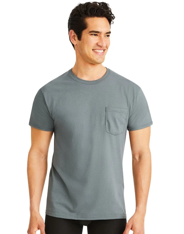 Hanes Men's Soft And Breathable Pocket Tee Assorted 6-Pack 4 Hanes Men's Soft And Breathable Pocket Tee Assorted 6-Pack - Image 2