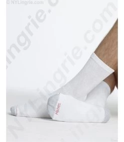 Hanes Men's 6 Pack Cushion Crew Sock -Outfit Fashion Shop HNS 47802 White