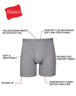 Hanes Men's Boxer Briefs With ComfortFlex® Waistband 10-Pack 9 Hanes Men's Boxer Briefs With ComfortFlex® Waistband 10-Pack -Outfit Fashion Shop HNS 7349K0 Assorted Detail02 637819044918544155