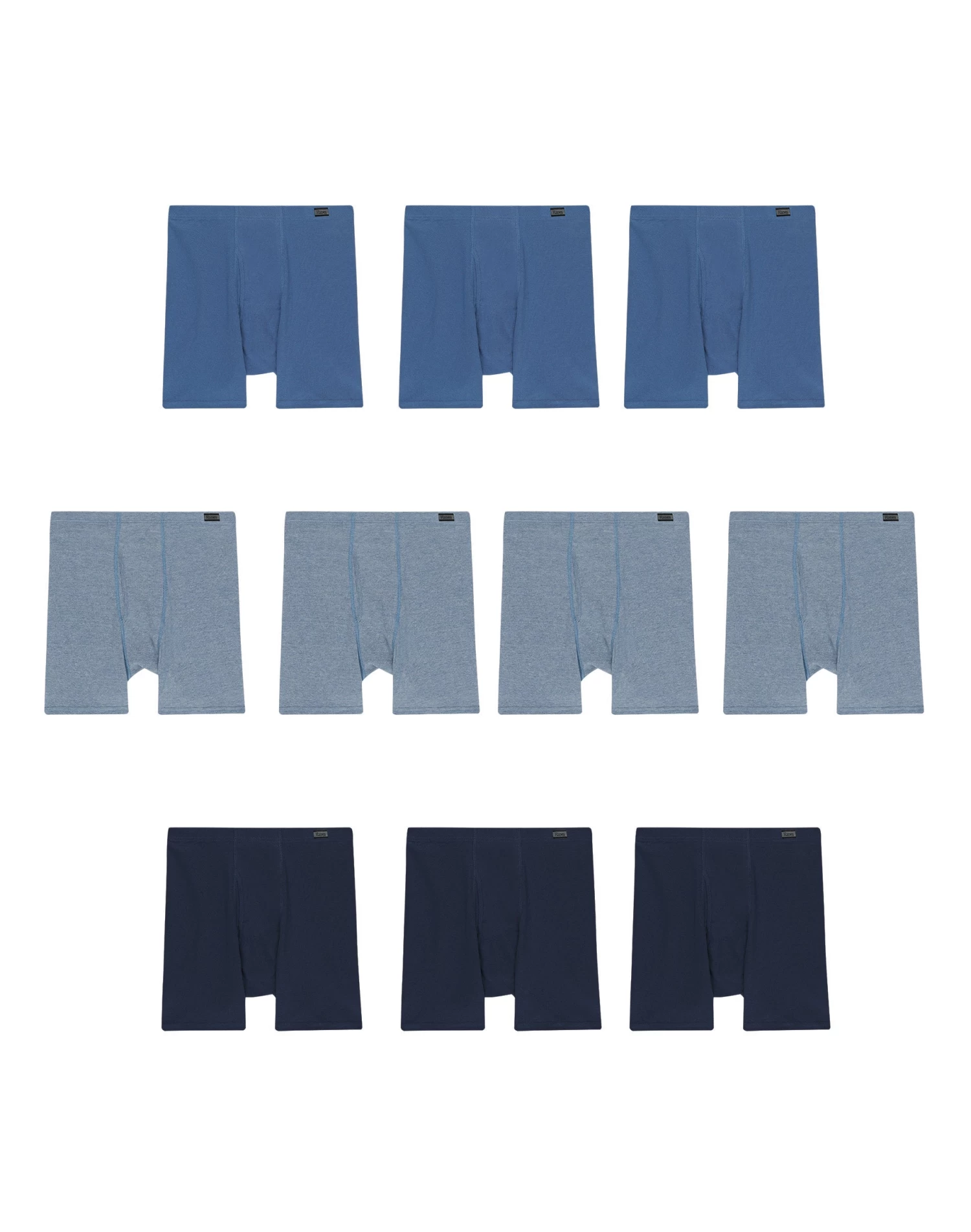 Hanes Men's FreshIQ® Assorted Blues Boxer Briefs With ComfortSoft® Waistband 10-Pack 4 Hanes Men's FreshIQ® Assorted Blues Boxer Briefs With ComfortSoft® Waistband 10-Pack - Image 2