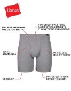 Hanes Men's FreshIQ® Assorted Blues Boxer Briefs With ComfortSoft® Waistband 10-Pack 9 Hanes Men's FreshIQ® Assorted Blues Boxer Briefs With ComfortSoft® Waistband 10-Pack -Outfit Fashion Shop HNS 7460P0 AssortedBlues Detail02 637819060307523448