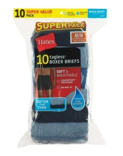 Hanes Men's FreshIQ® Assorted Blues Boxer Briefs With ComfortSoft® Waistband 10-Pack 10 Hanes Men's FreshIQ® Assorted Blues Boxer Briefs With ComfortSoft® Waistband 10-Pack -Outfit Fashion Shop HNS 7460P0 AssortedBlues Detail03 637819060372682340