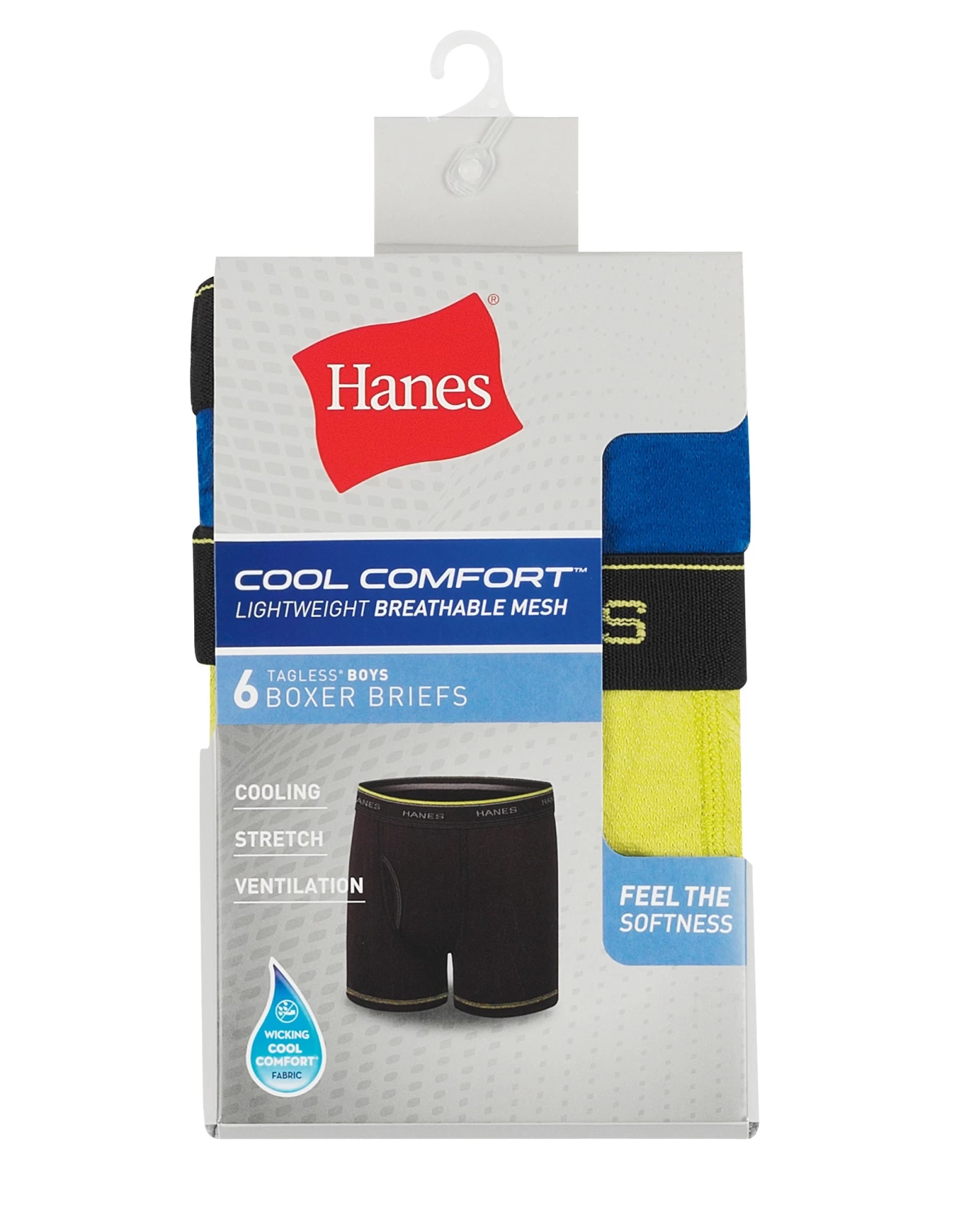Hanes Boys' Cool Comfort™ Lightweight Mesh Boxer Brief 6-Pack 4 Hanes Boys' Cool Comfort™ Lightweight Mesh Boxer Brief 6-Pack - Image 2