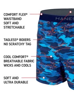 Hanes Boys Comfort Flex® Woven Boxer 5-Pack -Outfit Fashion Shop HNS B841A5 Assorted Detail03 637812193869078166