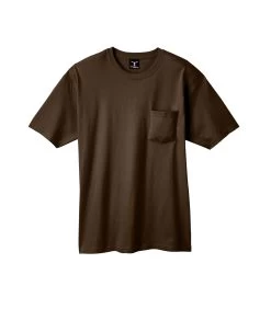 Hanes Beefy-T Adult Pocket T-Shirt -Outfit Fashion Shop HNS H5190 DarkChocolate