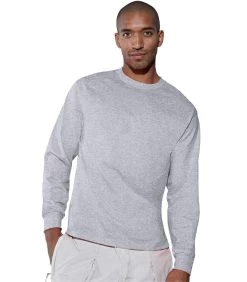 Hanes TAGLESS 6.1 Oz. Comfortsoft Long Sleeve T-Shirt -Outfit Fashion Shop HNS H5586 LightSteel