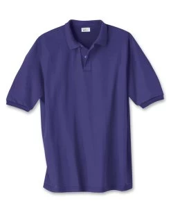 Hanes Cotton-Blend Jersey Men's Polo -Outfit Fashion Shop HNS HX054 Purple