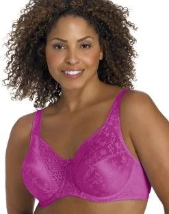 Playtex Secrets Floral Underwire Bra -Outfit Fashion Shop JMS 13022 FuchsiaBerry