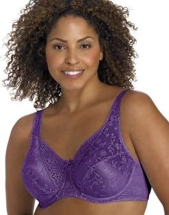 Playtex Secrets Floral Underwire Bra -Outfit Fashion Shop JMS 13022 GrapeRoyale