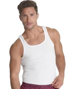 Hanes Classics Men's Traditional Fit ComfortSoft TAGLESS A-Shirt 7-Pack