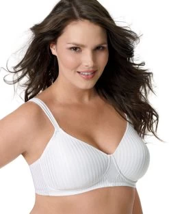 Playtex Secrets Perfectly Smooth Wirefree Bra -Outfit Fashion Shop JMS 23482 WhiteStripe
