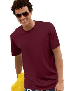 Hanes Cool DRI TAGLESS Men's T-Shirt 34 Hanes Cool DRI TAGLESS Men's T-Shirt -Outfit Fashion Shop JMS H4820 Maroon