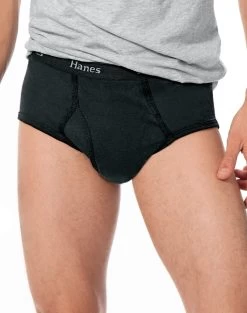 Hanes Classics Men's Briefs With Comfort Flex® Waistband Black/Grey 3 Pack -Outfit Fashion Shop JMS H7764 BlackGrey