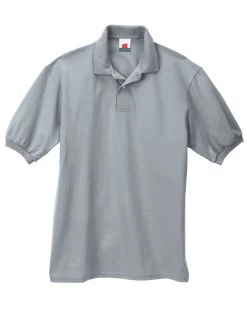 Hanes Cotton-Blend Jersey Men's Polo -Outfit Fashion Shop JMS HX054 LightSteel