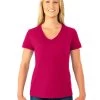 Fruit Of The Loom Womens HD Cotton Short Sleeve V-Neck T-Shirt 2 Fruit Of The Loom Womens HD Cotton Short Sleeve V-Neck T-Shirt -Outfit Fashion Shop L39VR cyber pink front.26c09ca0b36db8df
