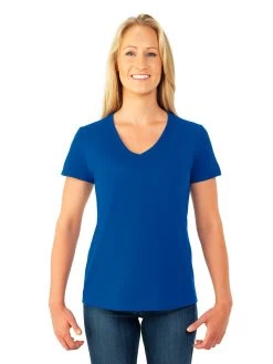 Fruit Of The Loom Womens HD Cotton Short Sleeve V-Neck T-Shirt 32 Fruit Of The Loom Womens HD Cotton Short Sleeve V-Neck T-Shirt -Outfit Fashion Shop L39VR royal front.96ab84f8dd632682