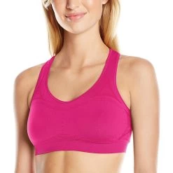 Hanes Womens Sport Seamless Racerback Sports Bra -Outfit Fashion Shop O9003 Amaranth