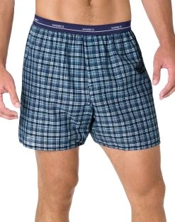 Hanes Mens Red Label Exposed Elastic Waistband Boxers 2 Pack -Outfit Fashion Shop OHP 104723 AssortedPlaids 8ecd9919 6850 4fbf 8c71 0eea3138409c