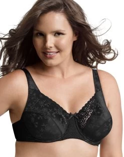 Playtex Secrets Floral Underwire Bra -Outfit Fashion Shop OHP 13022 Black