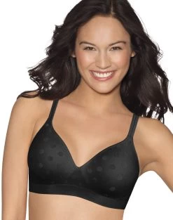 Hanes Women`s ComfortFlex Fit Fuller Coverage Wirefree Bra -Outfit Fashion Shop OHP G260 Black
