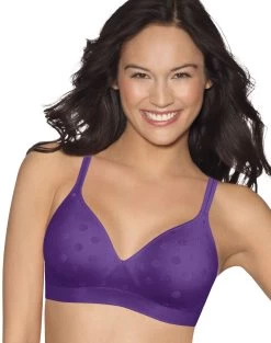 Hanes Women`s ComfortFlex Fit Fuller Coverage Wirefree Bra -Outfit Fashion Shop OHP G260 GrapeCordial