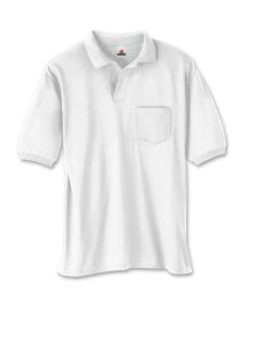 Hanes Cotton-Blend Jersey Men's Polo With Pocket -Outfit Fashion Shop OHP H0504 White