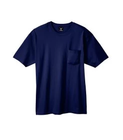 Hanes Beefy-T Adult Pocket T-Shirt -Outfit Fashion Shop OHP H5190 DeepNavy