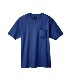 Hanes Beefy-T Adult Pocket T-Shirt -Outfit Fashion Shop OHP H5190 DeepRoyal