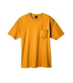 Hanes Beefy-T Adult Pocket T-Shirt -Outfit Fashion Shop OHP H5190 Gold