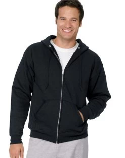 Hanes Men's ComfortBlend Full-Zip Hood 7.8 Oz. -Outfit Fashion Shop OHP HP180 Black