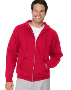 Hanes Men's ComfortBlend Full-Zip Hood 7.8 Oz. -Outfit Fashion Shop OHP HP180 DeepRed