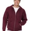 Hanes Men's ComfortBlend Full-Zip Hood 7.8 Oz. -Outfit Fashion Shop OHP HP180 Maroon