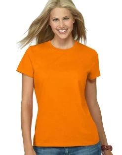 Hanes Classic-Fit Jersey Women's T-Shirt 4.5 Oz -Outfit Fashion Shop OHP HSL04 AthleticOrange
