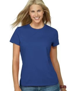 Hanes Classic-Fit Jersey Women's T-Shirt 4.5 Oz -Outfit Fashion Shop OHP HSL04 DeepRoyal