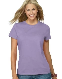 Hanes Classic-Fit Jersey Women's T-Shirt 4.5 Oz -Outfit Fashion Shop OHP HSL04 Lavender