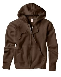 Hanes Women's Fleece Full-Zip Hood - 8 Oz -Outfit Fashion Shop OHP HW280 DarkChocolate