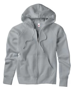 Hanes Women's Fleece Full-Zip Hood - 8 Oz -Outfit Fashion Shop OHP HW280 LightSteel