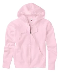 Hanes Women's Fleece Full-Zip Hood - 8 Oz -Outfit Fashion Shop OHP HW280 PalePink