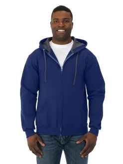 Fruit Of The Loom Mens Sofspun Full-Zip Hooded Sweatshirt -Outfit Fashion Shop SF73R admiral blue front.ea125bd65d0f1df7 e3245dbd 337b 4c6d b681 09587b86d445