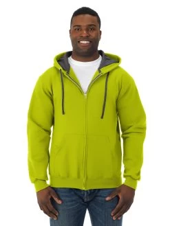 Fruit Of The Loom Mens Sofspun Full-Zip Hooded Sweatshirt -Outfit Fashion Shop SF73R citrus green front.872b8d74cb4d51ca eb3eb6ac 6724 4fee ba3f 4fe1541bca65