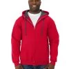 Fruit Of The Loom Mens Sofspun Full-Zip Hooded Sweatshirt 2 Fruit Of The Loom Mens Sofspun Full-Zip Hooded Sweatshirt -Outfit Fashion Shop SF73R fiery red front.7fb9ff9a53aa00bd
