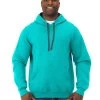 Fruit Of The Loom Mens Sofspun Hooded Sweatshirt -Outfit Fashion Shop SF76R scuba blue front.840bbc1df14bb7b6
