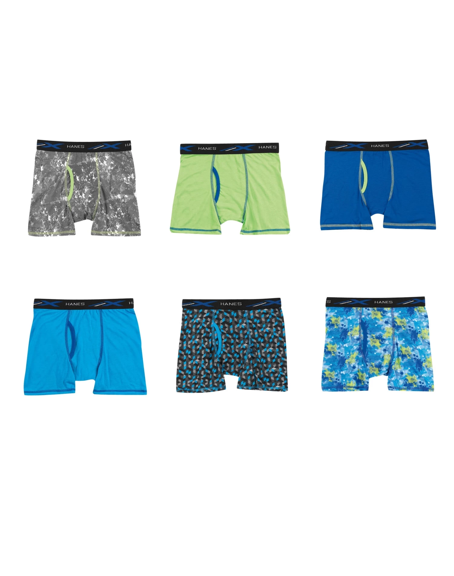 Hanes Boys' X-Temp® Lightweight Boxer Briefs 6-Pack 3 Hanes Boys' X-Temp® Lightweight Boxer Briefs 6-Pack