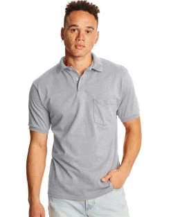 Hanes Mens CottonBlend® EcoSmart® Jersey Polo With Pocket 2-Pack -Outfit Fashion Shop b2a31c35 2c8f 4094 9306 0481fbf7b5e3
