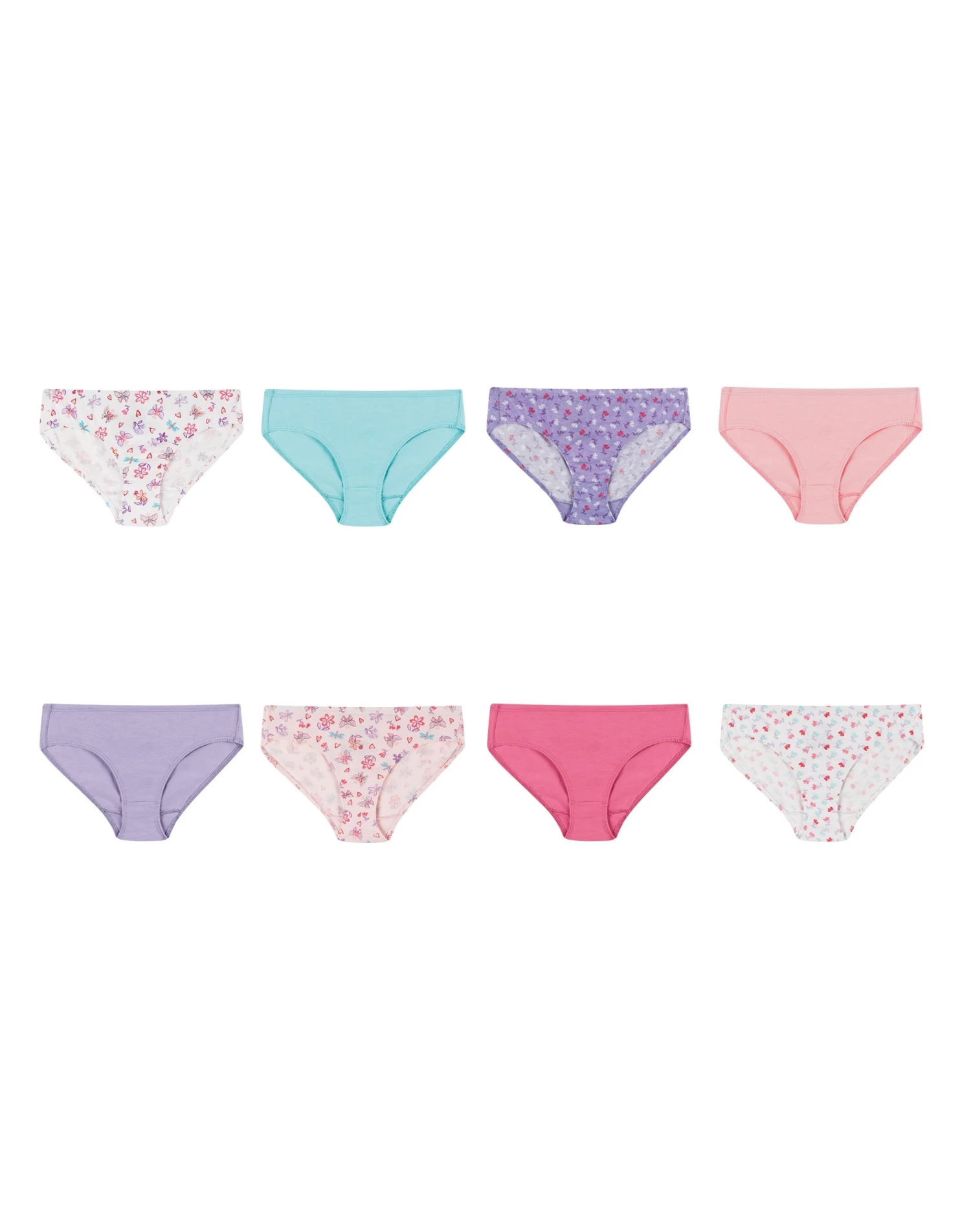 Hanes Ultimate® Girls' Pure Comfort Organic Cotton Hipster 8-Pack 4 Hanes Ultimate® Girls' Pure Comfort Organic Cotton Hipster 8-Pack - Image 2