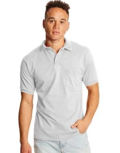 Hanes Mens CottonBlend® EcoSmart® Jersey Polo With Pocket 2-Pack -Outfit Fashion Shop c5aca473 61c6 46e2 8ca3 d2a13f5fc963