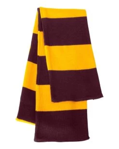 Sportsman Rugby-Striped Knit Scarf, One Size, White/Heather Grey -Outfit Fashion Shop c9960f88 97d5 4620 aded 062b1d60cda4