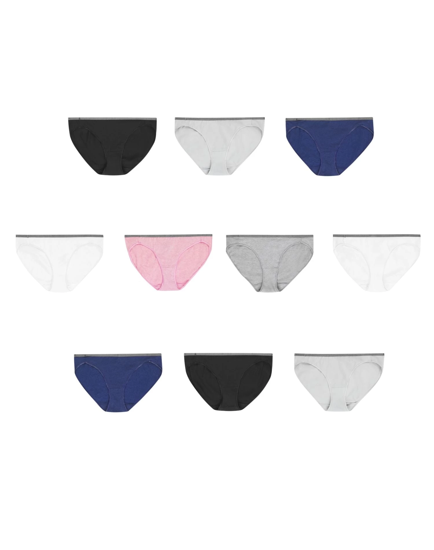 Hanes Womens Breathable Cotton Stretch Bikini 10-Pack 3 Hanes Womens Breathable Cotton Stretch Bikini 10-Pack