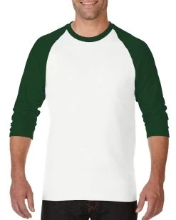 Gildan Mens Heavy Cotton 3/4 Raglan T-Shirt, XS, White/Royal -Outfit Fashion Shop e4cccf3b ad7a 4da9 bb36 715ebd868c26